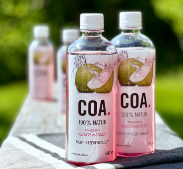 Preview: COA. 100% Rohes Bio-Kokoswasser, 500 ml